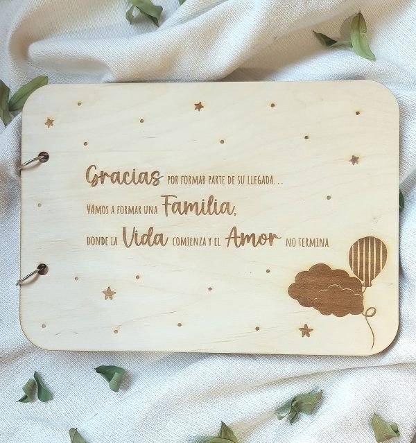 Libro de firmas en madera Baby Shower