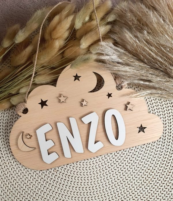 Placa “Nube” personalizada con el nombre