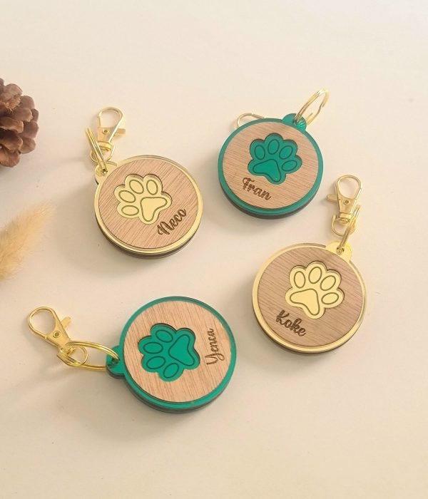 Llavero Personalizado con la Huella de Mascota