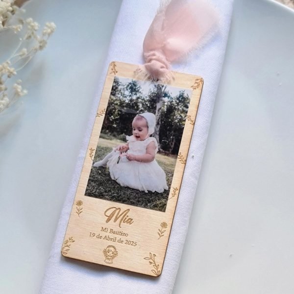 Marcapáginas con foto Bautizo