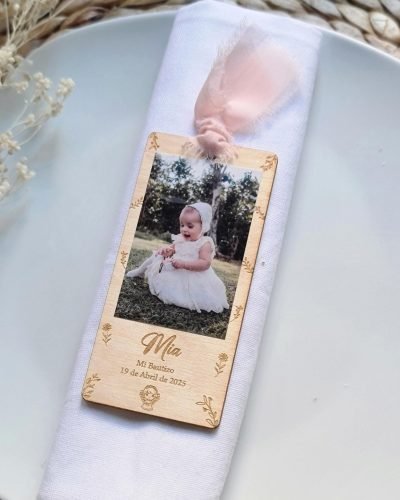 Marcapáginas de madera para Bautizo 1 foto