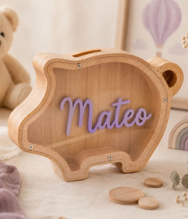 Hucha Pig de madera personalizada