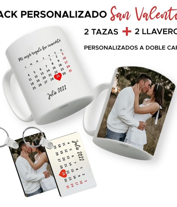 Pack Foto 2 Tazas + 2 llaveros