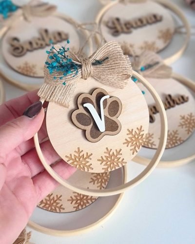 Bola Navidad Aro de Bambú