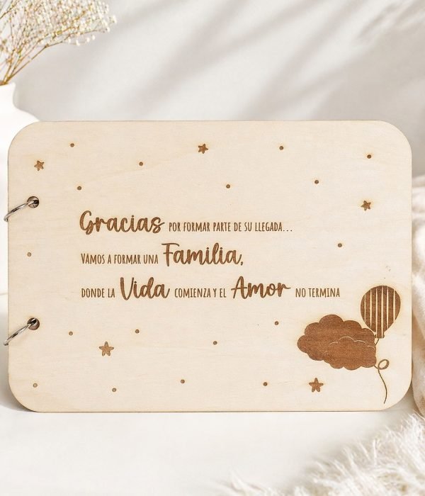 Álbum de madera personalizado Baby Shower