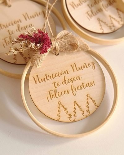 Bola Navidad Aro de Bambú personalizada