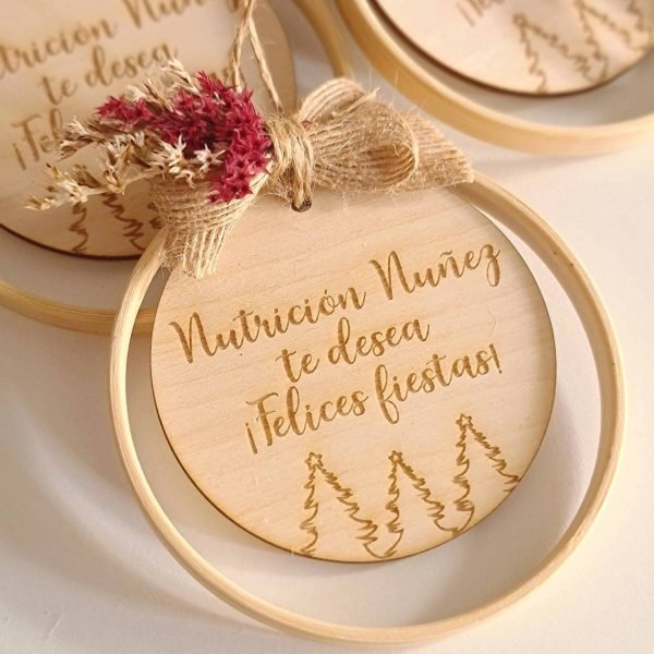 Bola Navidad Aro de Bambú personalizada