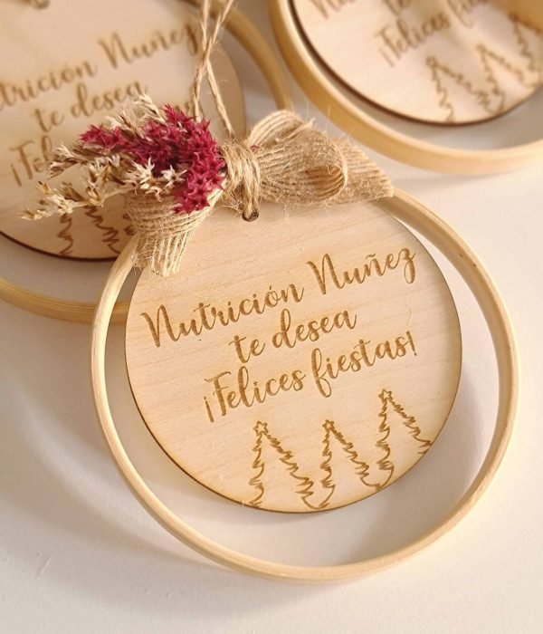 Bola Navidad Aro de Bambú personalizada