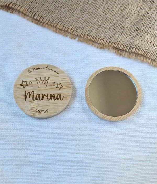 Espejo de bambú personalizado Comunión