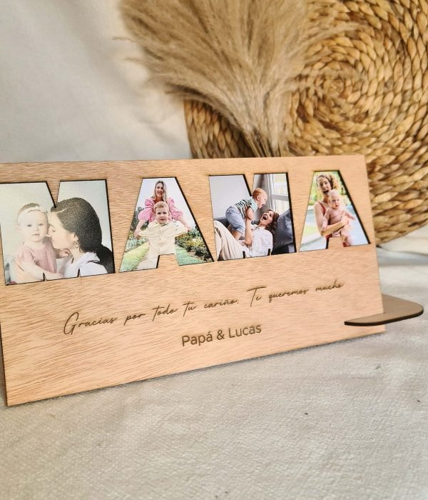 Marco de Madera “Mamá” con Fotos Personalizadas