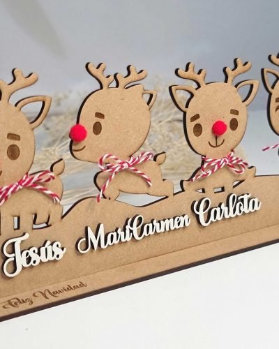 Familia Renos de Navidad Personalizados